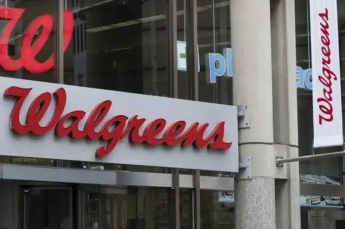 Signage is seen exterior of a Walgreens, claimed by the Walgreens Boots Collusion, Inc., in Manhattan, New York City