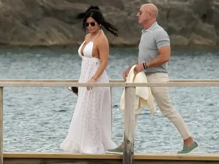 Jeff Bezos and his fiancée, Lauren Sanchez.